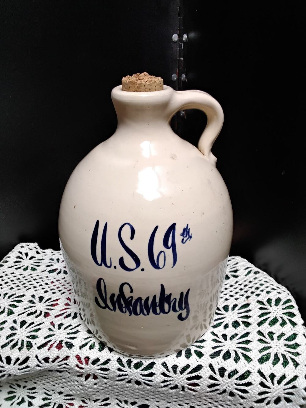 Whiskey Stoneware Jug Marshall Pottery signed E.J. Humphries
